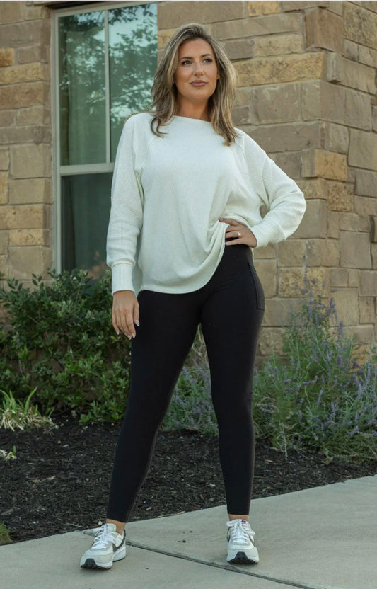 Black FLEECE Full Length Leggings with Pockets